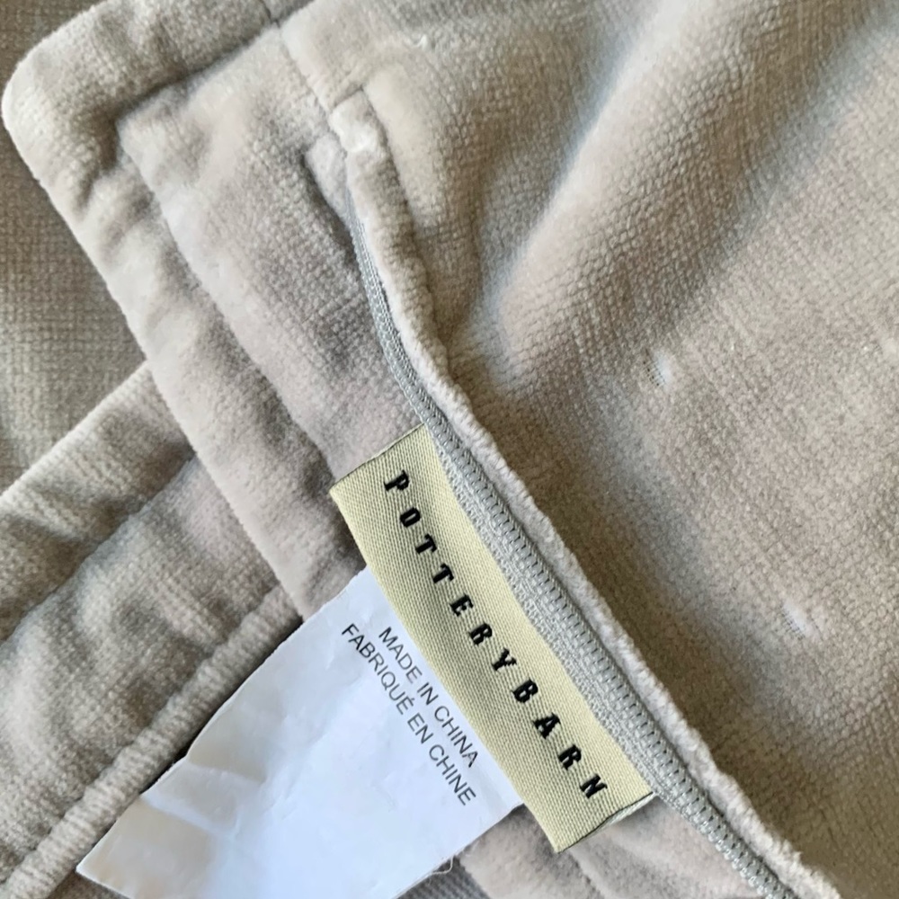 FLASH SALE $6 Pottery Barn Silver Velvet Cover 20”